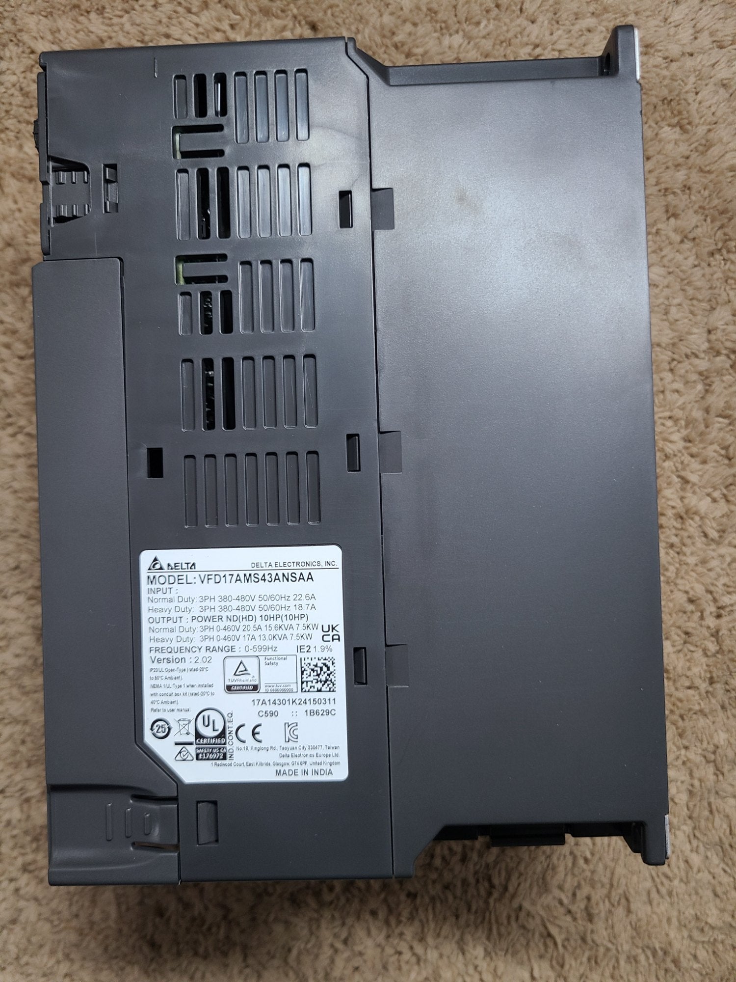 Delta VFD17AMS43ANSAA AC Drive