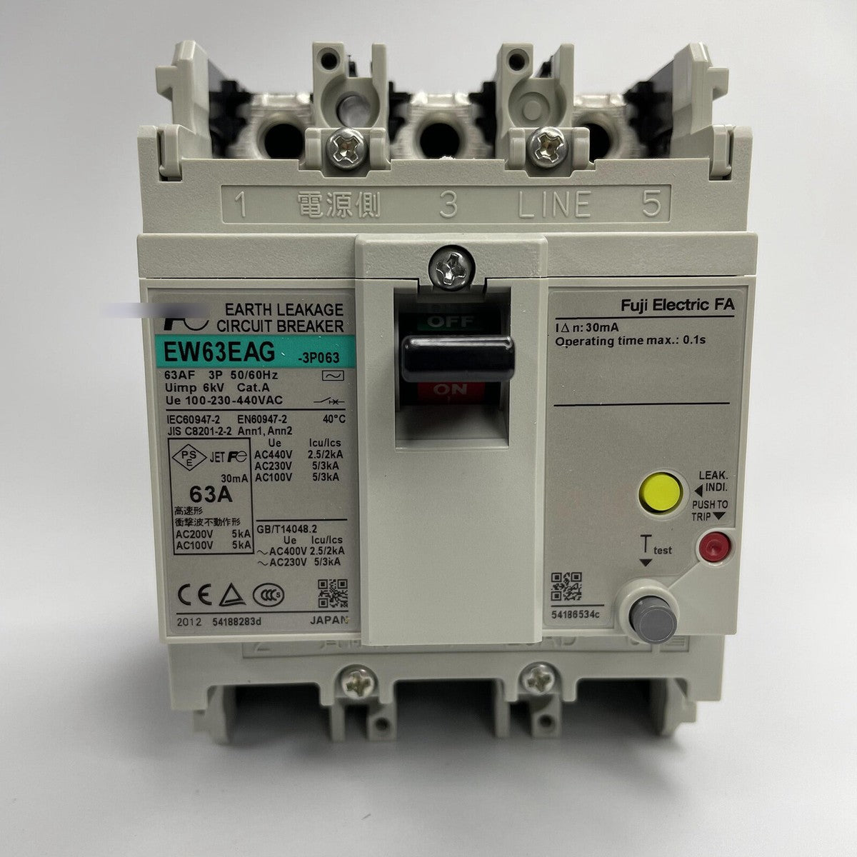 FUJI EW32EAG-3P030 3-Pole Earth-Leakage Circuit Breaker
